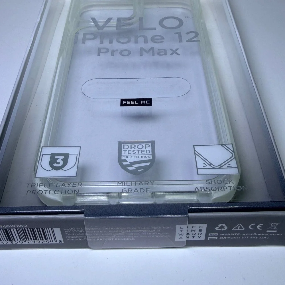 iHome VELO iPhone 12 Pro‎ Max Case Clear Slim Military Grade Drop Tested New
